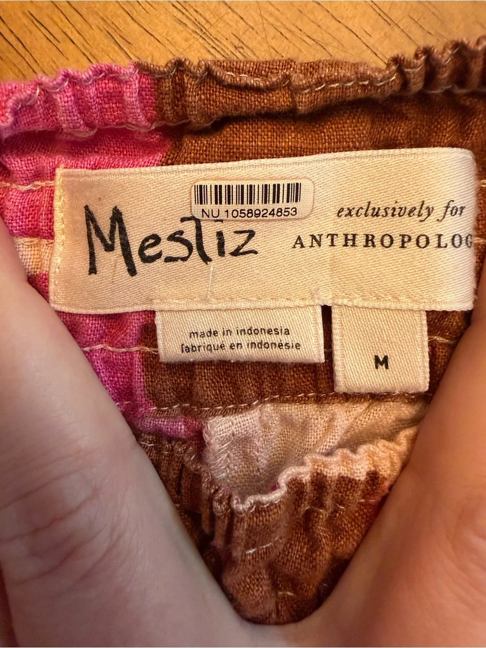 Anthropologie MesTiz Linen Blend Print Pull On Shorts Medium Boho Festival